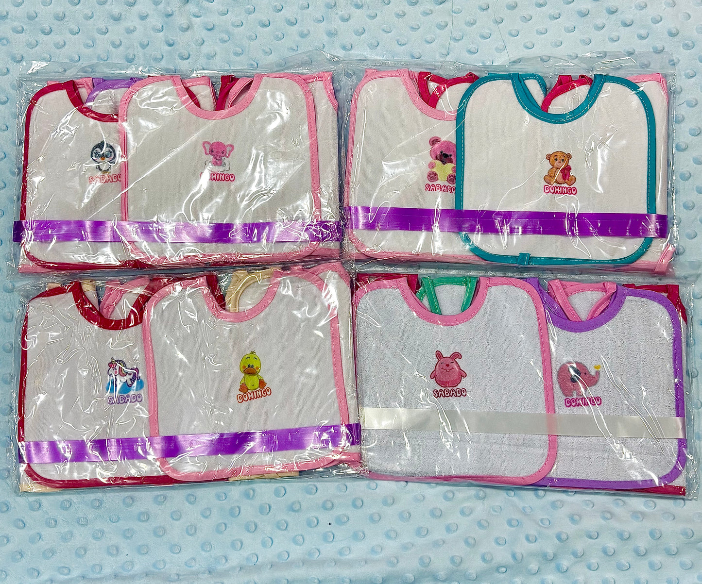 SEMANARIO DE BABEROS ESTAMPADOS X7